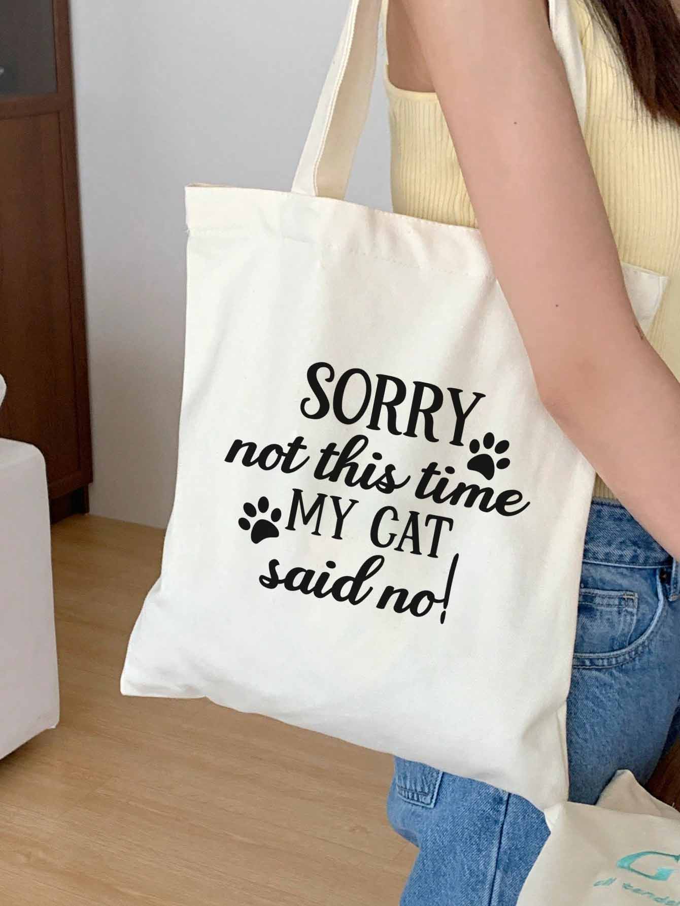 Sorry not this time. My Cat said no! | Stoffbeutel | Jutebeutel