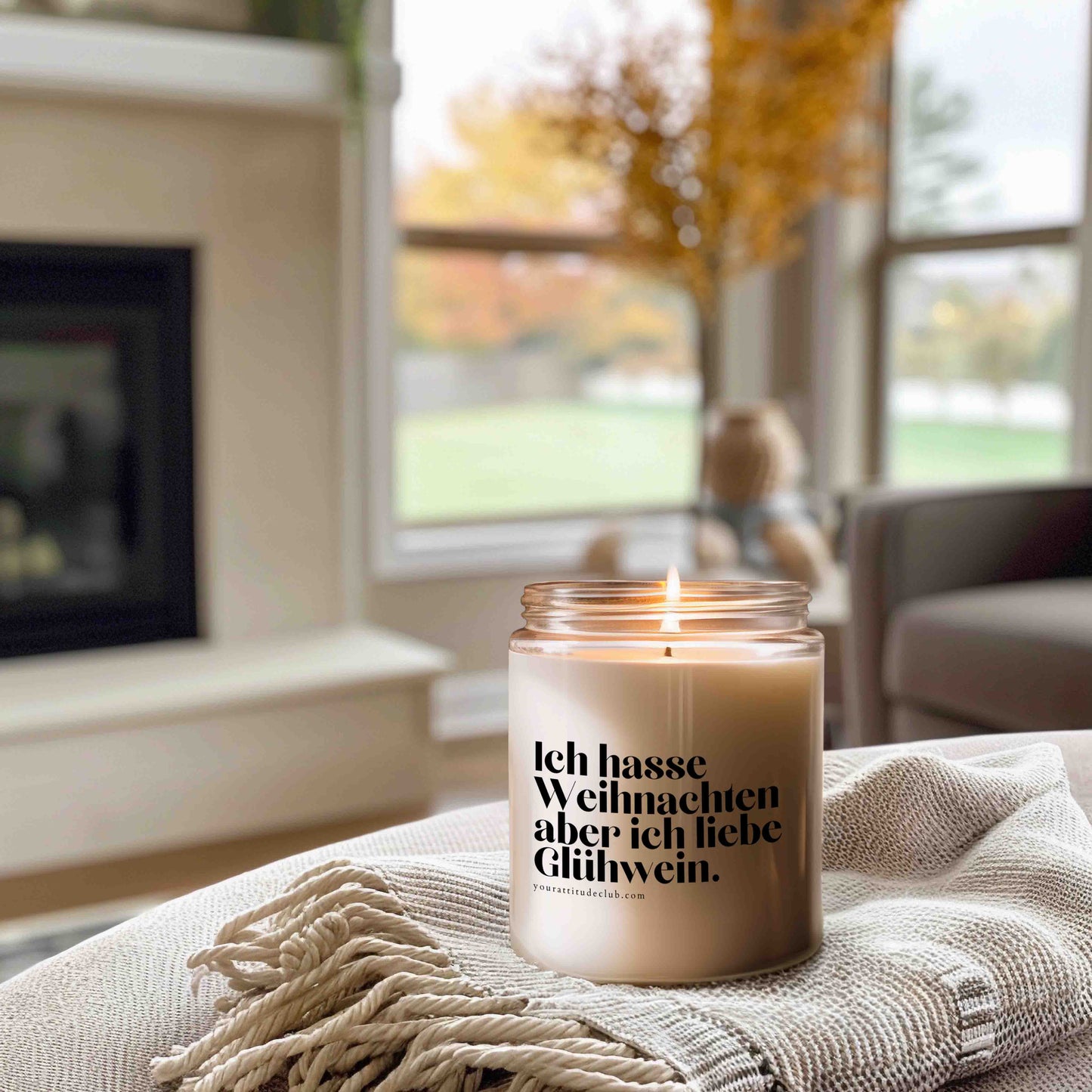 Ich hasse Weihnachten aber ich liebe Glühwein Kerze – Weihnachtskerze, Geschenkidee Weihnachten, Sprüchekerze, Sojawachs Candle, Your Attitude Club