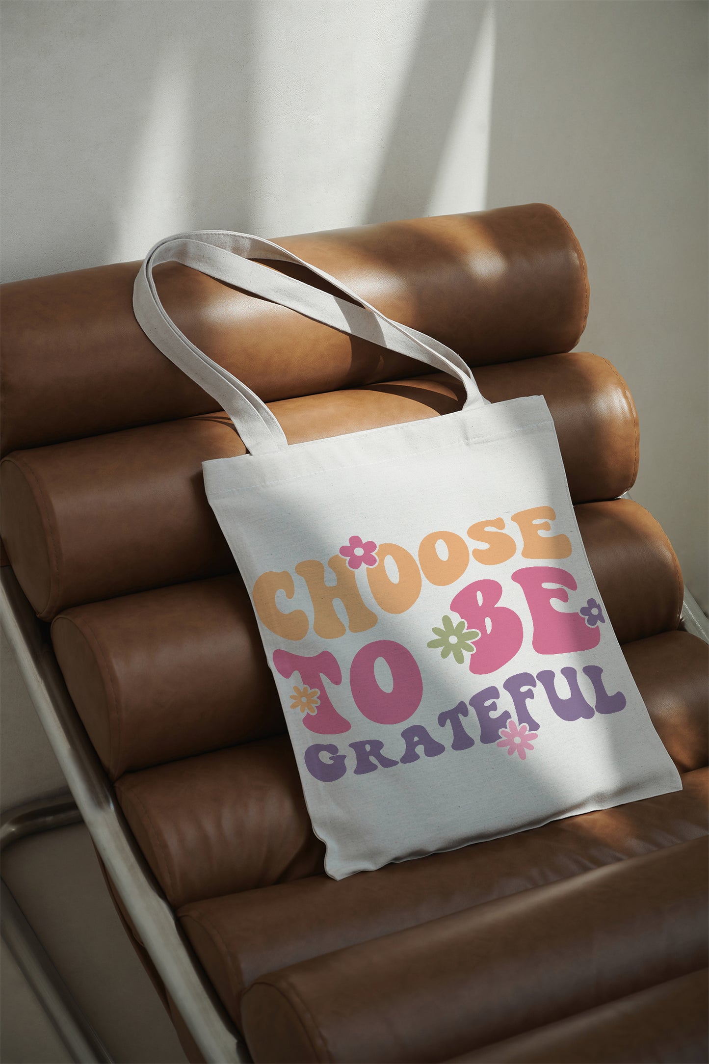 Choose to be Grateful Baumwolltasche Stoffbeutel Spruchtasche nachhaltig Geschenk Motivtasche Damen Shopper individuell bedruckt