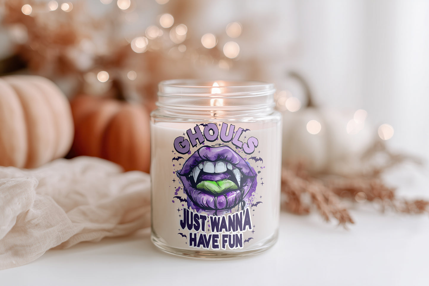 Ghouls Just Wanna Have Fun Candle Halloween Kerze Glas | vegane Sojawachs Duftkerze | spooky Gothic Kerze Geschenkidee Frauen
