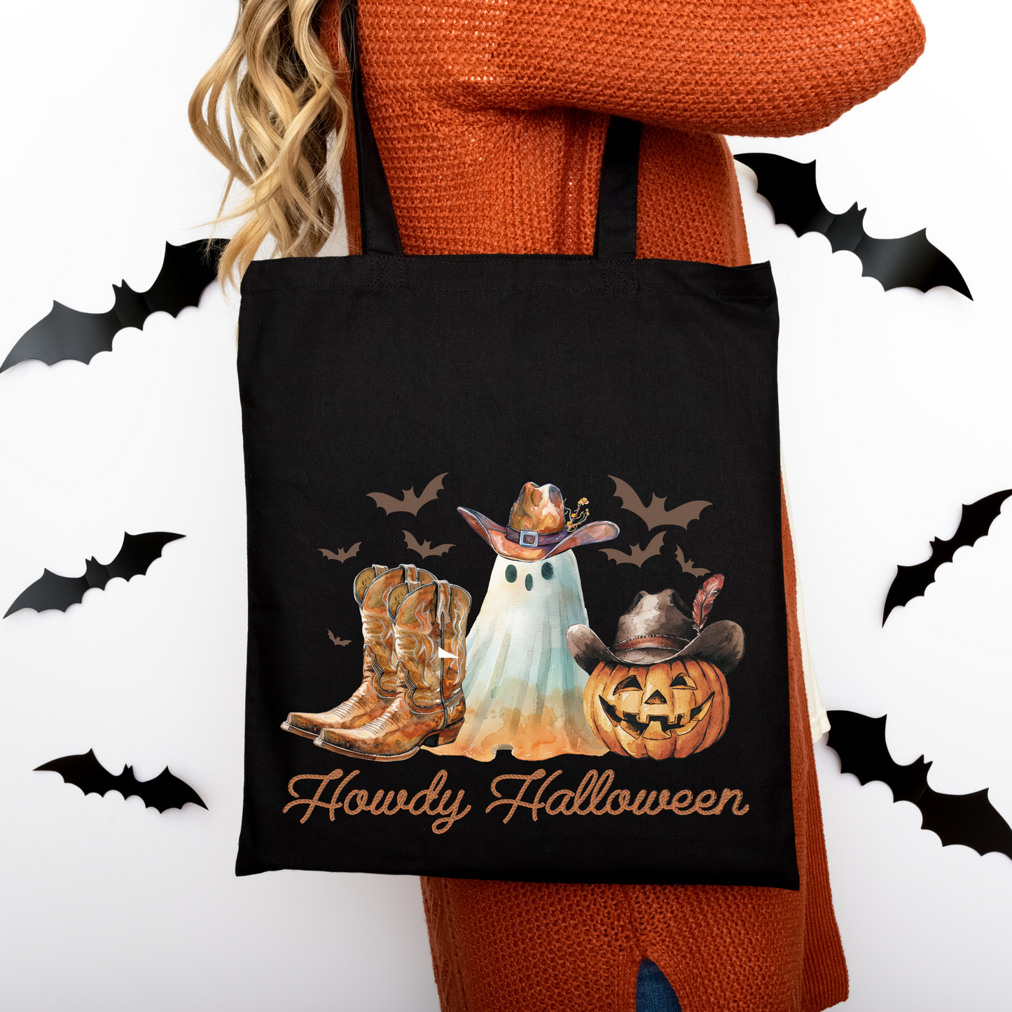 Howdy Halloween | Tragetasche mit Spruch – Baumwollbeutel mit Attitude