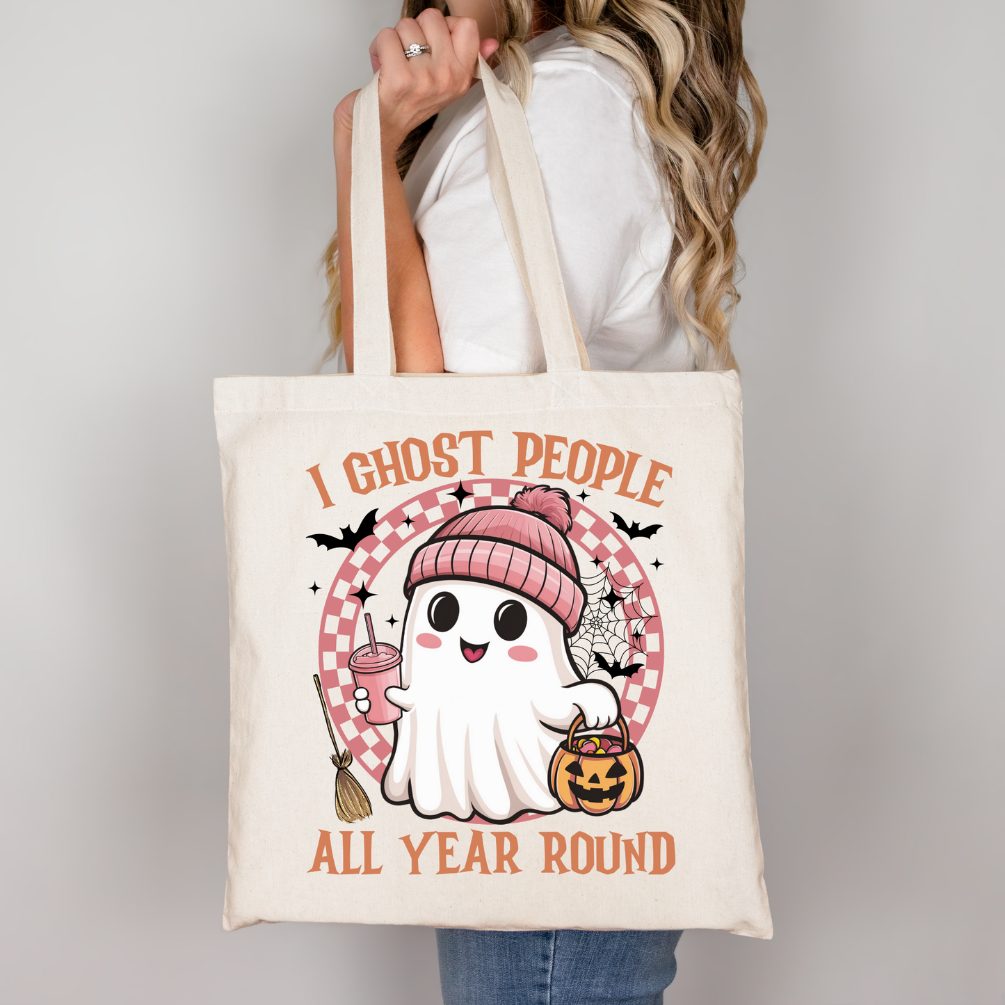I Ghost People | Tragetasche mit Spruch – Baumwollbeutel mit Attitude