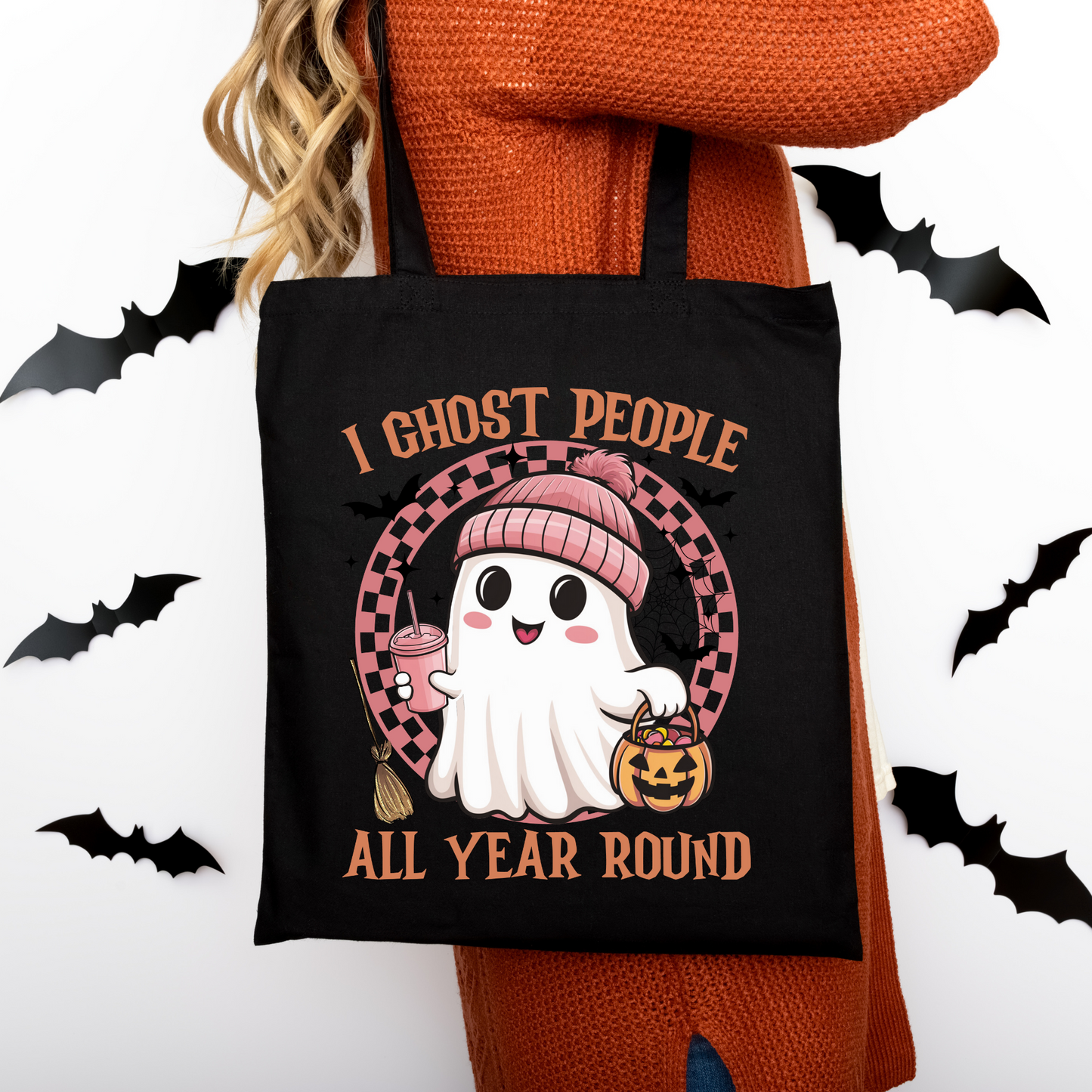 I Ghost People | Tragetasche mit Spruch – Baumwollbeutel mit Attitude