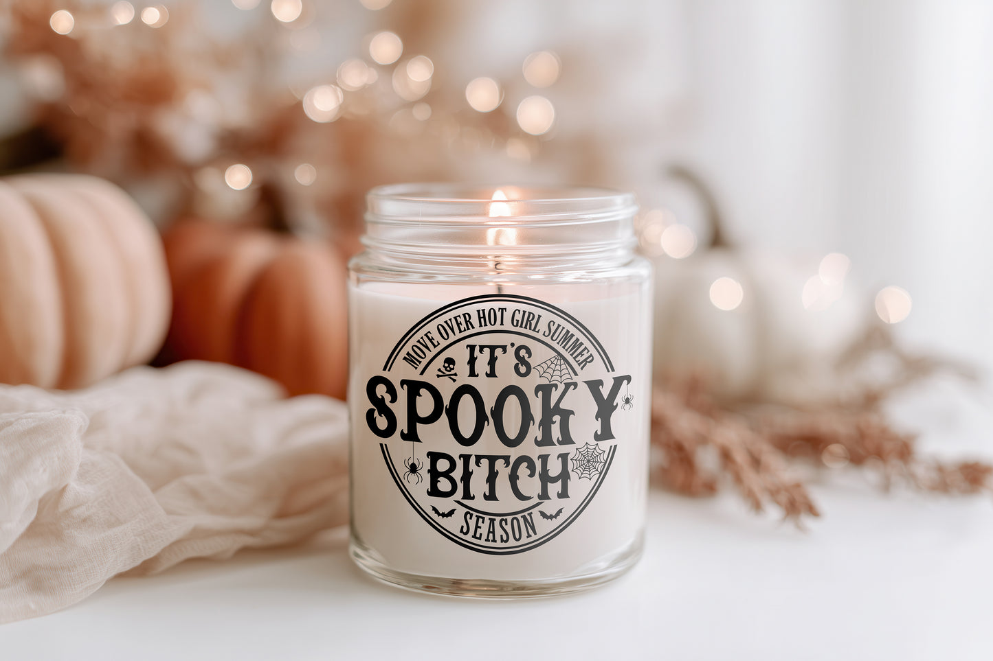 It’s Spooky Bitch Season Kerze Halloween Duftkerze Glasdeko Geschenkidee Herbst Vegan Sojawachs Homedecor