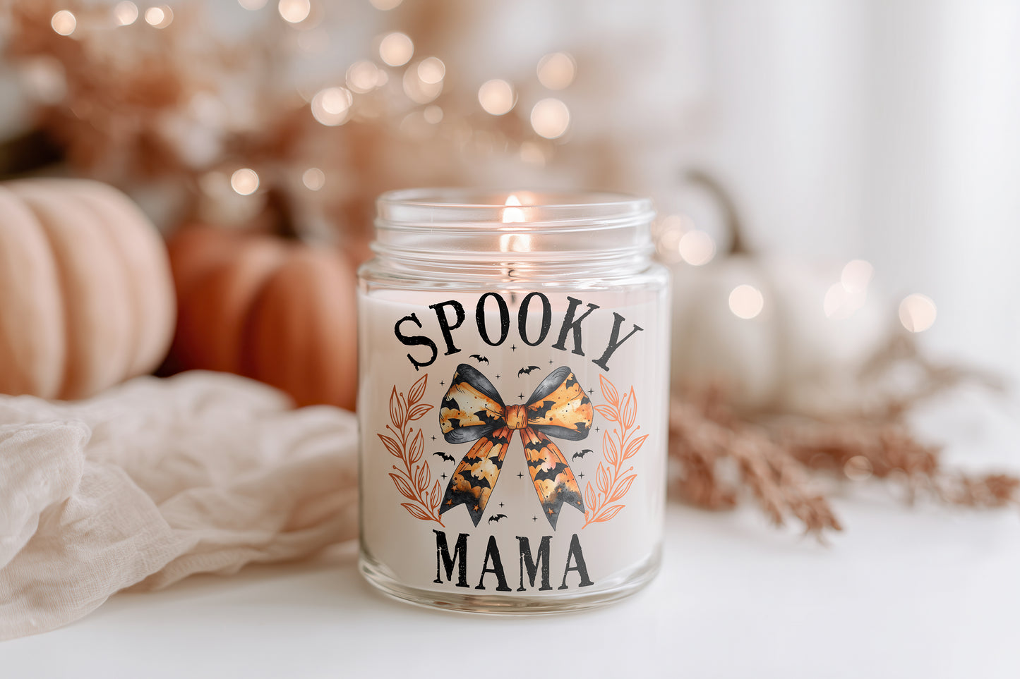 Spooky Mama Kerze Halloween Duftkerze Glas | Herbst Deko Geschenk vegane Sojawachs Kerze nachhaltig spooky home decor
