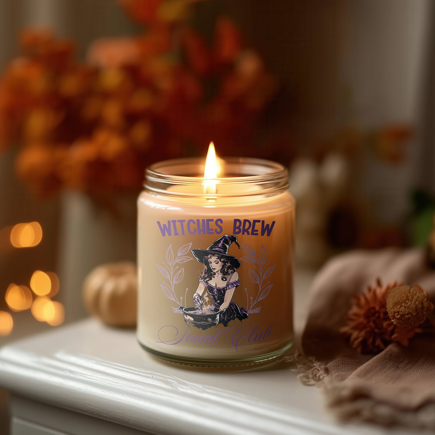 Witches Brew Social Club Kerze Halloween Kerze vegane Duftkerze spooky vibes Herbstdeko Geschenkidee nachhaltig cozy