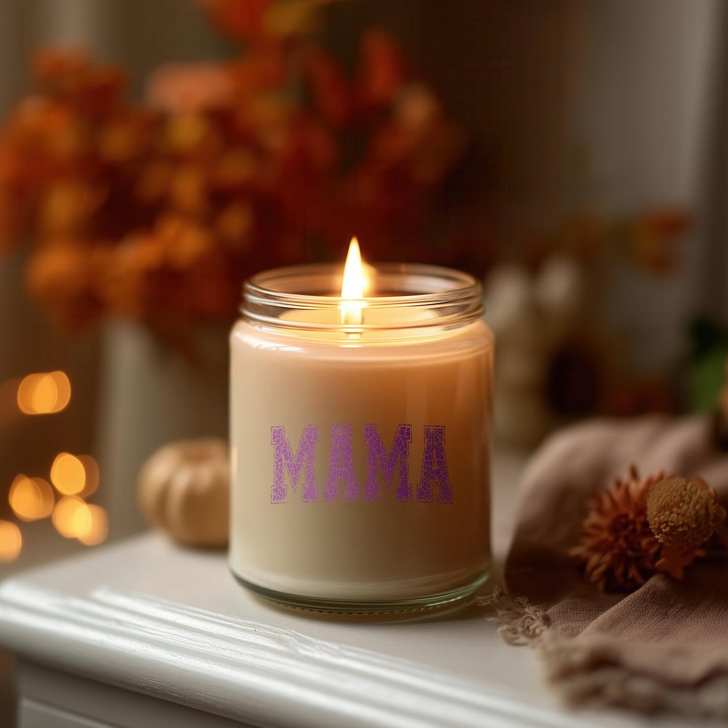 Mama Kerze Geschenk Duftkerze Herbst Halloween Homedecor Vegan Sojawachs Glas
