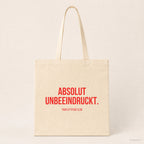 Absolut unbeeindruckt. – Stoffbeutel mit Spruch beige, Produktansicht