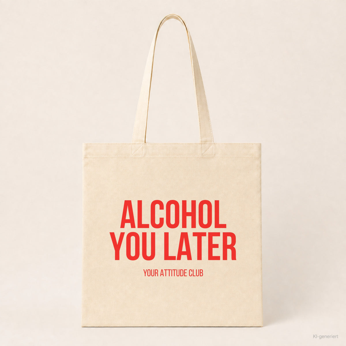 Alcohol you later – Stoffbeutel mit Spruch beige, Produktansicht