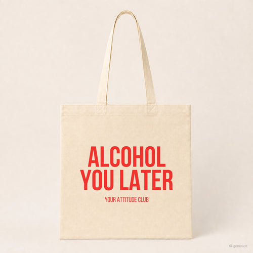 Alcohol you later – Stoffbeutel mit Spruch beige, Produktansicht