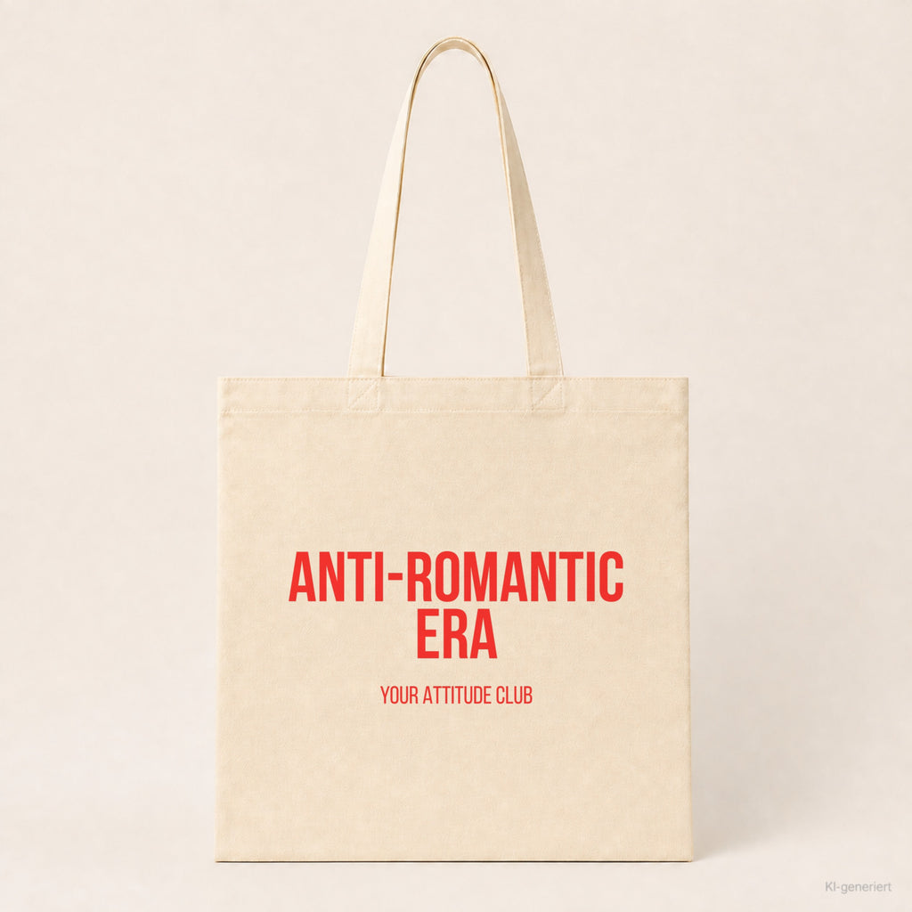 Anti-Romantic Era – Stoffbeutel mit Spruch beige, Produktansicht
