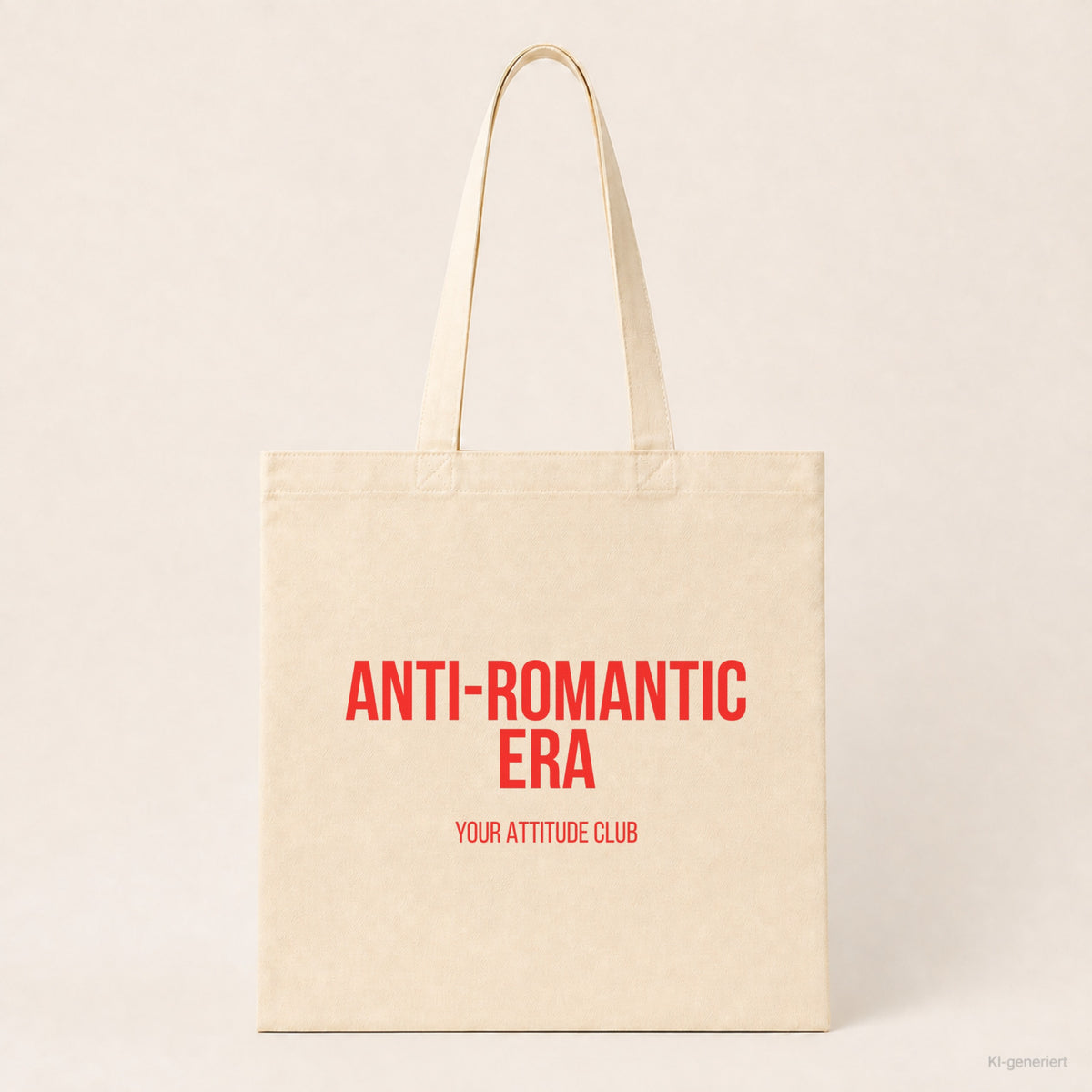 Anti-Romantic Era – Stoffbeutel mit Spruch beige, Produktansicht