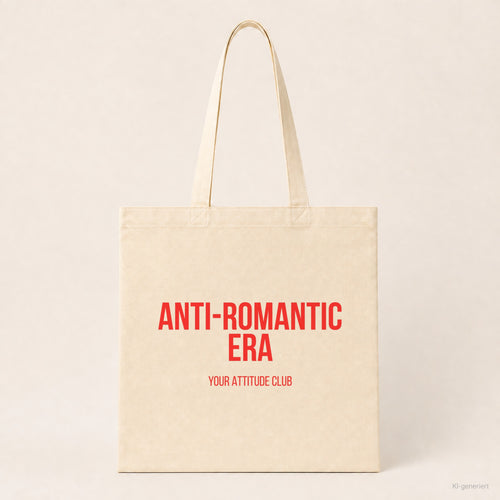 Anti-Romantic Era – Stoffbeutel mit Spruch beige, Produktansicht
