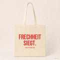 Frechheit siegt. – Stoffbeutel mit Spruch beige, Produktansicht