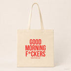 Good morning f*ckers – Stoffbeutel mit Spruch beige, Produktansicht