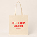Hotter than gasoline – Stoffbeutel mit Spruch beige, Produktansicht
