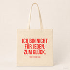 Ich bin nicht für jeden. Zum Glück. – Stoffbeutel mit Spruch beige, Produktansicht