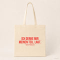 Ich denke mir meinen Teil. Laut. – Stoffbeutel mit Spruch beige, Produktansicht