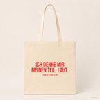 Ich denke mir meinen Teil. Laut. – Stoffbeutel mit Spruch beige, Produktansicht