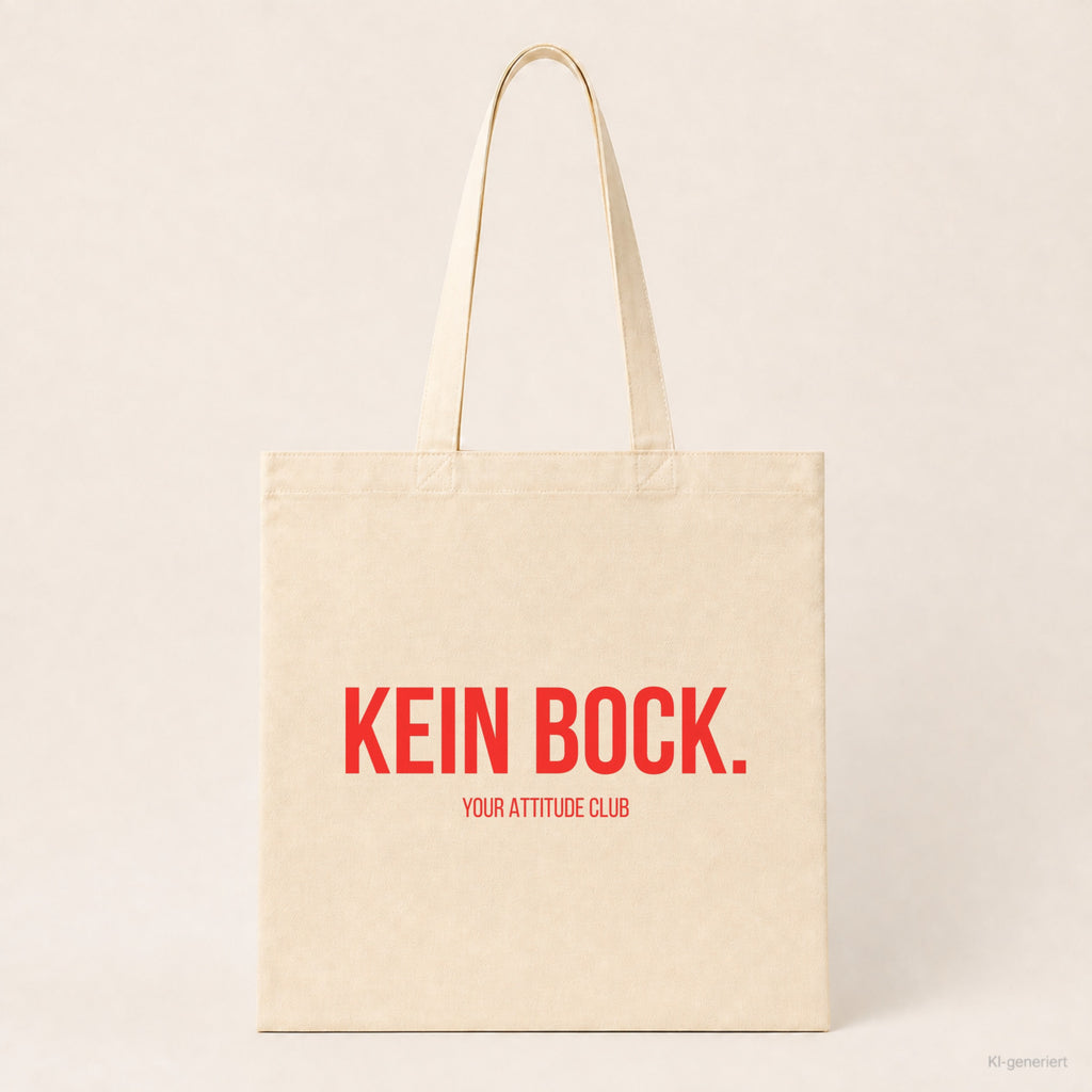 Kein Bock. – Stoffbeutel mit Spruch beige, Produktansicht