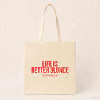 Life is better blonde – Stoffbeutel mit Spruch beige, Produktansicht