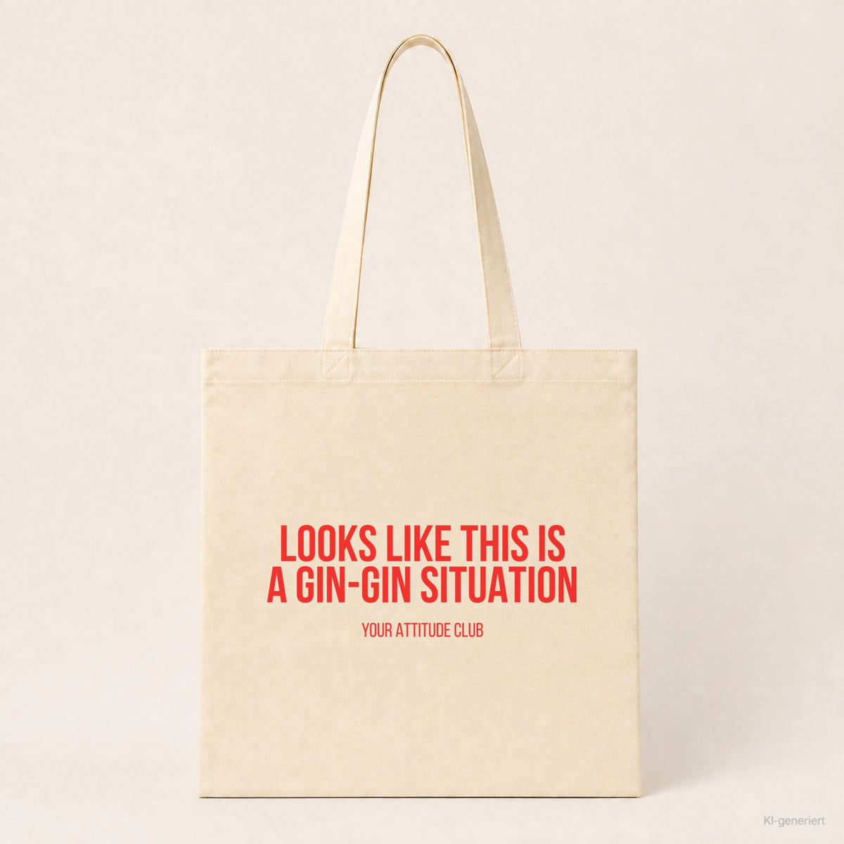 Looks like this is a gin-gin situation – Stoffbeutel mit Spruch beige, Produktansicht