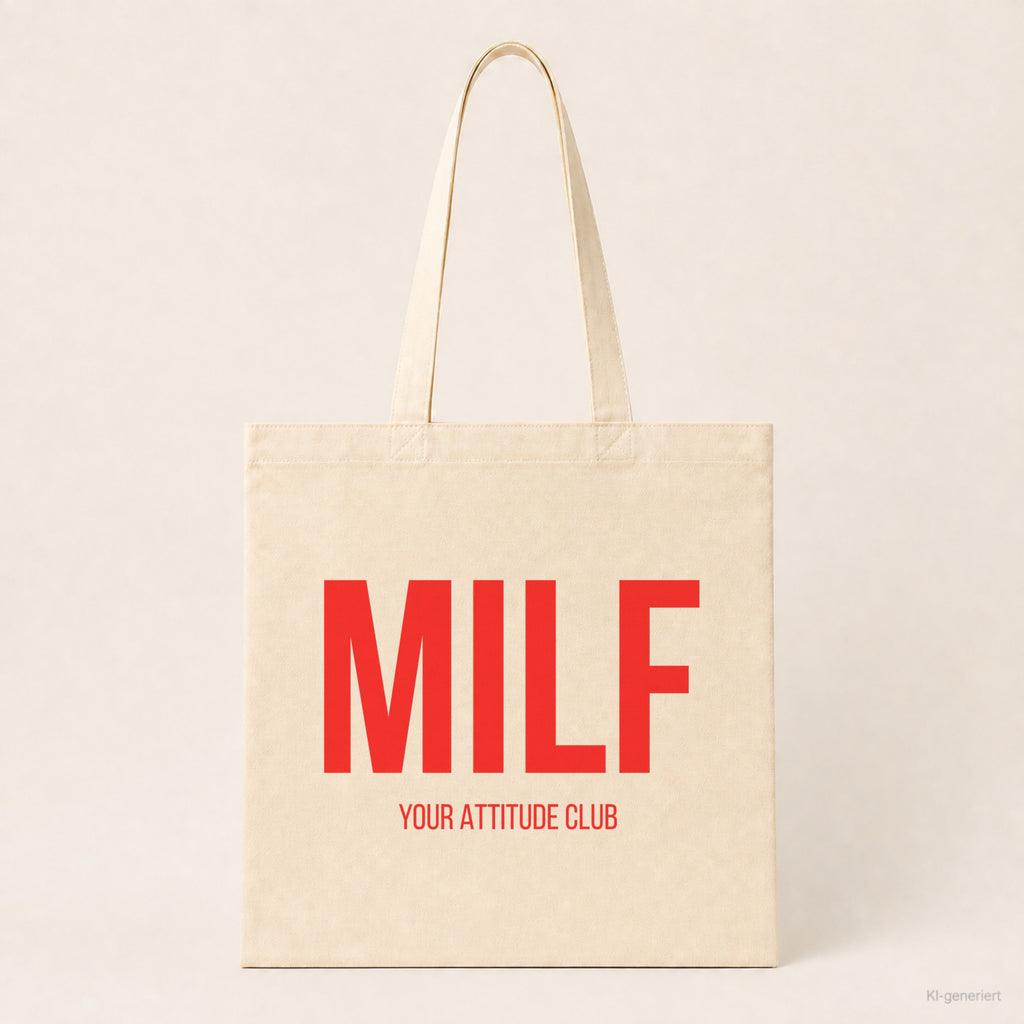 MILF – Stoffbeutel mit Spruch beige, Produktansicht