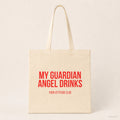 My guardian angel drinks – Stoffbeutel mit Spruch beige, Produktansicht