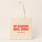 My guardian angel drinks – Stoffbeutel mit Spruch beige, Produktansicht