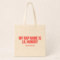 My rap name is Lil Hungry – Stoffbeutel mit Spruch beige, Produktansicht