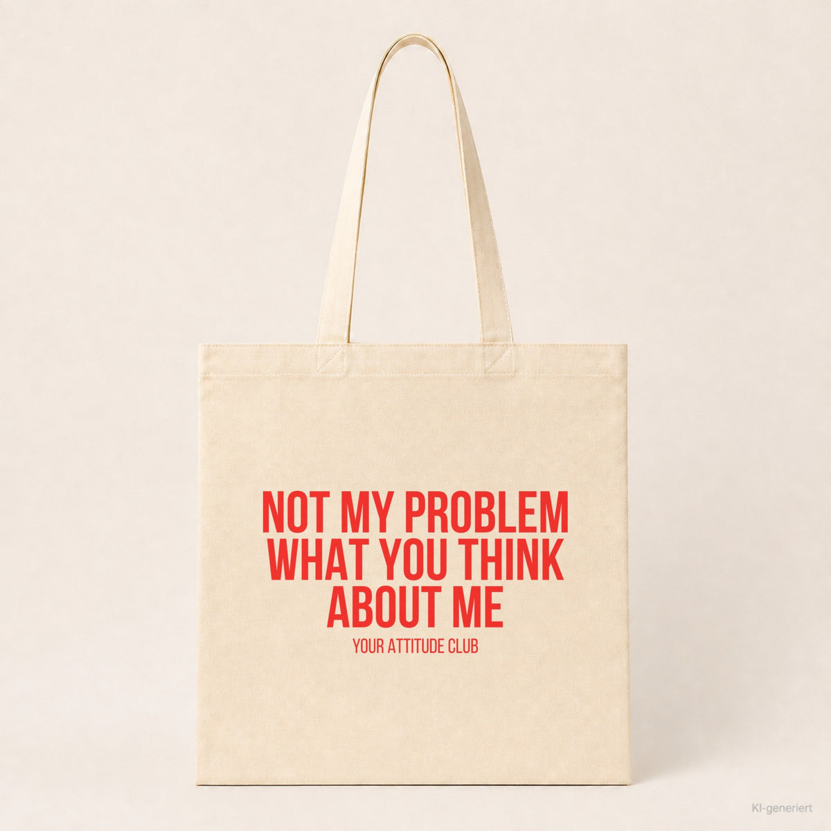 Not my problem what you think about me – Stoffbeutel mit Spruch beige, Produktansicht