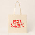 Pasta, sex, wine – Stoffbeutel mit Spruch beige, Produktansicht