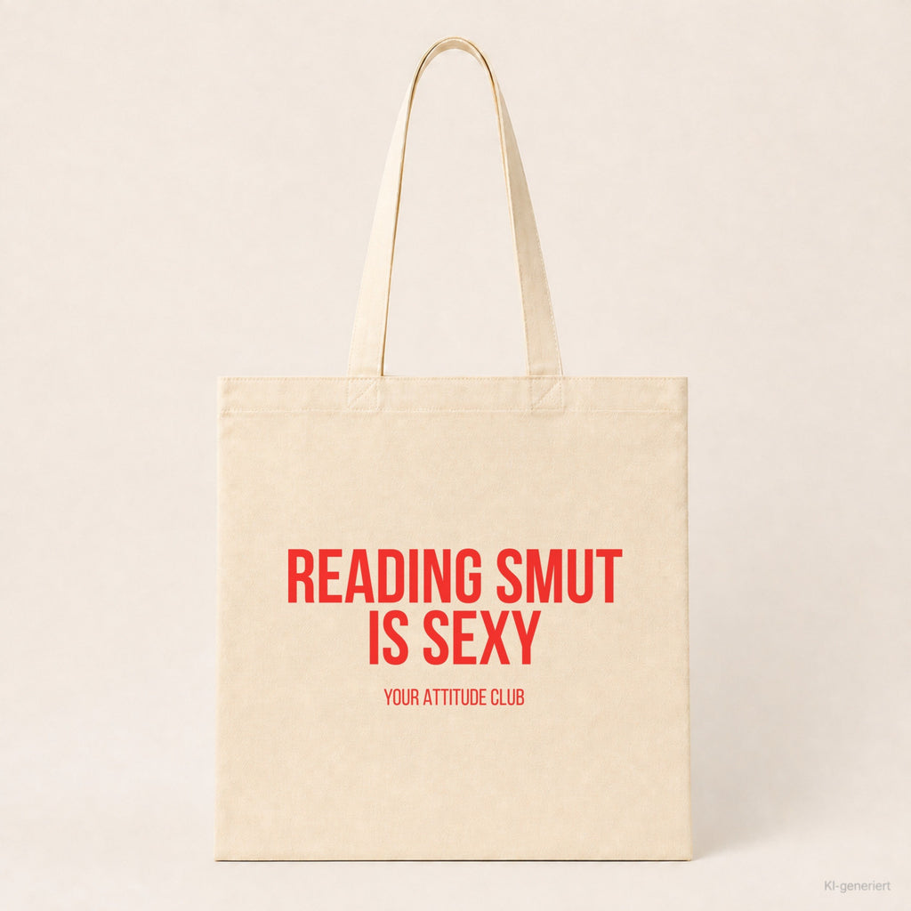 Reading smut is sexy – Stoffbeutel mit Spruch beige, Produktansicht