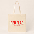 Red flag – Stoffbeutel mit Spruch beige, Produktansicht