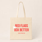 Red flags fuck better – Stoffbeutel mit Spruch beige, Produktansicht