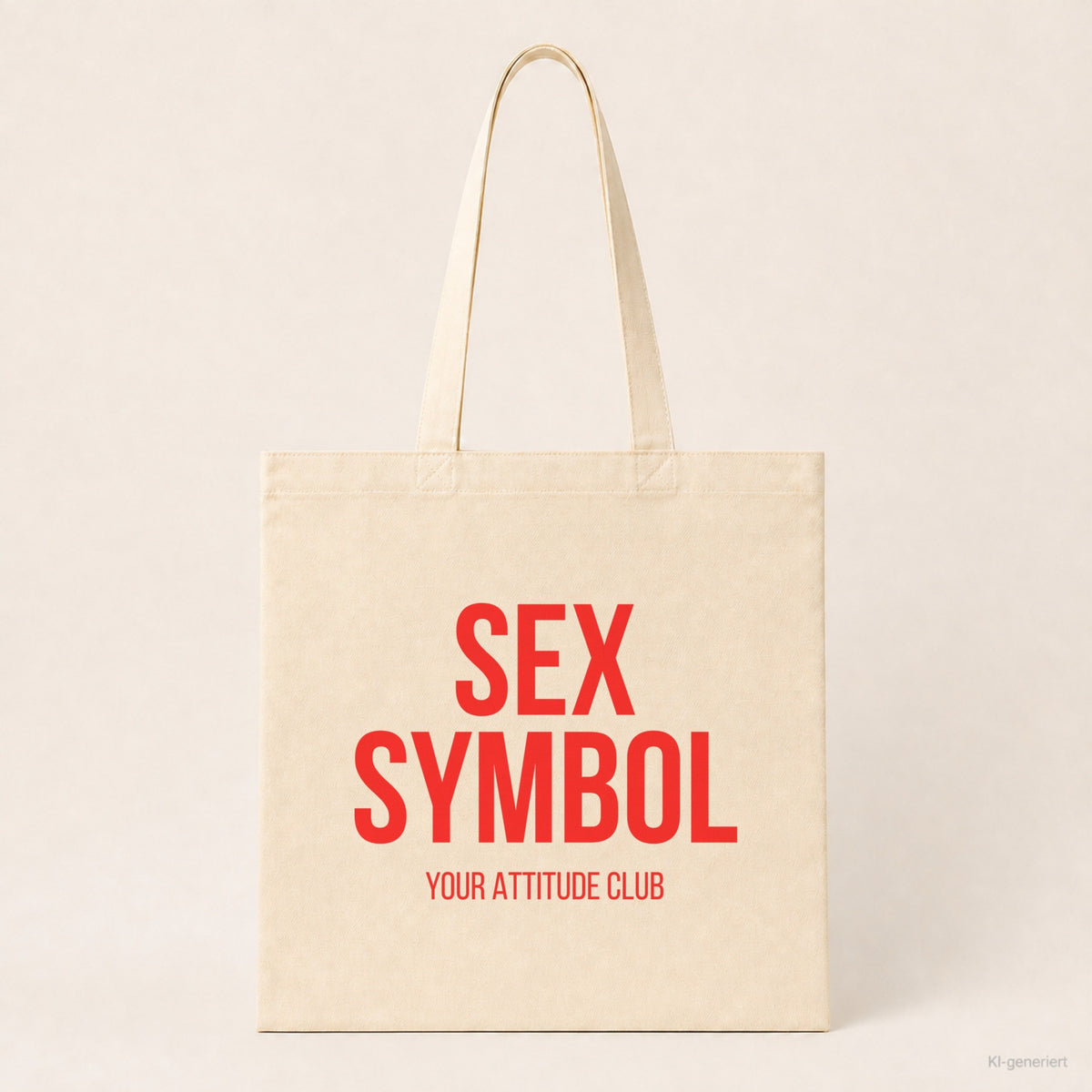 Sex symbol – Stoffbeutel mit Spruch beige, Produktansicht