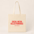 Social media killed romance – Stoffbeutel mit Spruch beige, Produktansicht