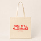 Social media killed romance – Stoffbeutel mit Spruch beige, Produktansicht