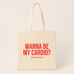 Wanna be my cardio? – Stoffbeutel mit Spruch beige, Produktansicht