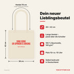 Ding dong ur opinion is wrong – Stoffbeutel mit Spruch beige, Maße 38 × 42 cm, Henkel 70 cm