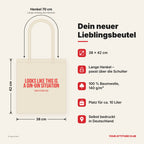 Looks like this is a gin-gin situation – Stoffbeutel mit Spruch beige, Maße 38 × 42 cm, Henkel 70 cm