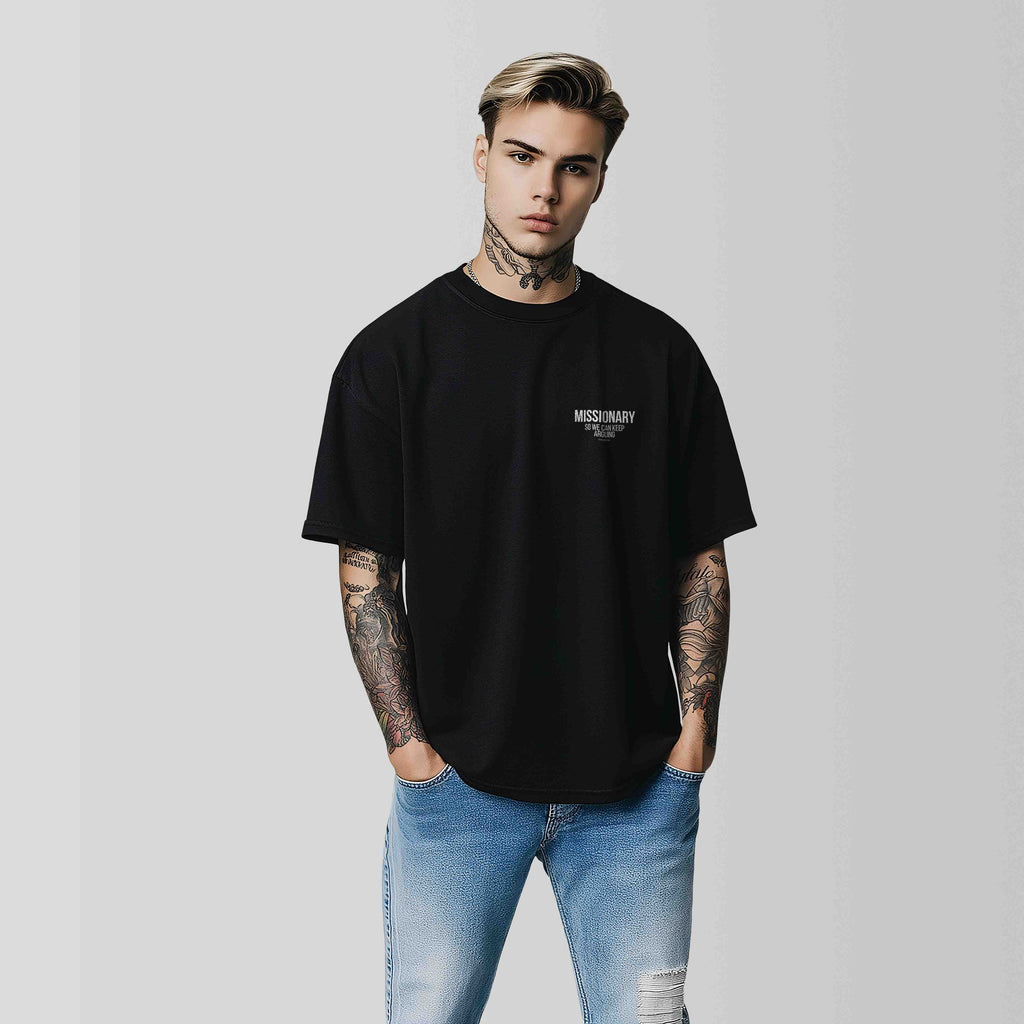 MISSIONARY SO WE CAN KEEP ARGUING Oversize Herren T Shirt Bio Baumwolle Schwarz Statement Shirt Premium Streetwear