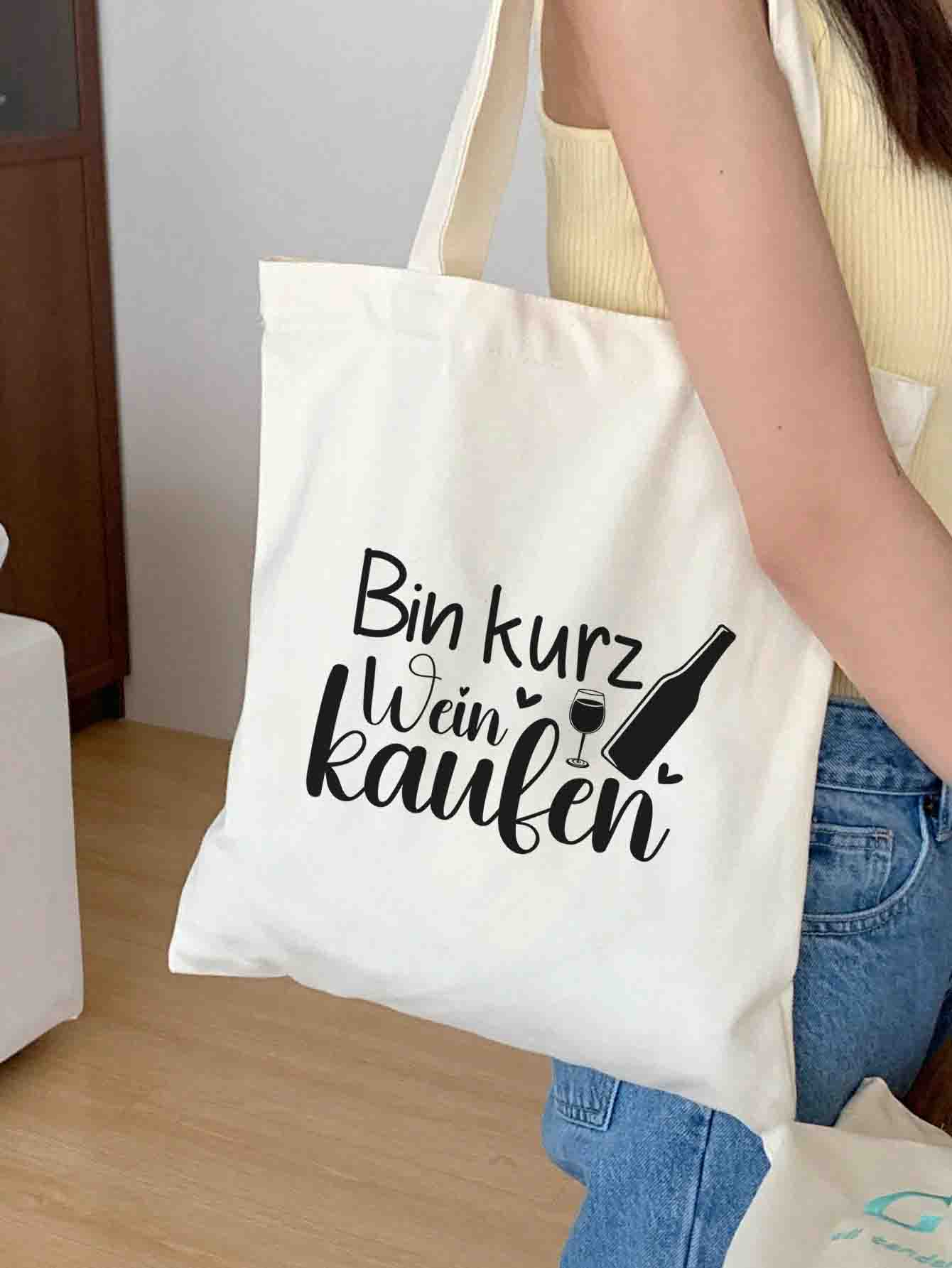 Bin kurz Wein kaufen | Stoffbeutel | Jutebeutel
