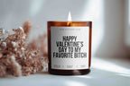 Happy Valentine’s Day to my favorite bitch Valentinstag Kerze Geschenk Galentine’s Day freche Duftkerze Sojawachs handmade Your Attitude Club