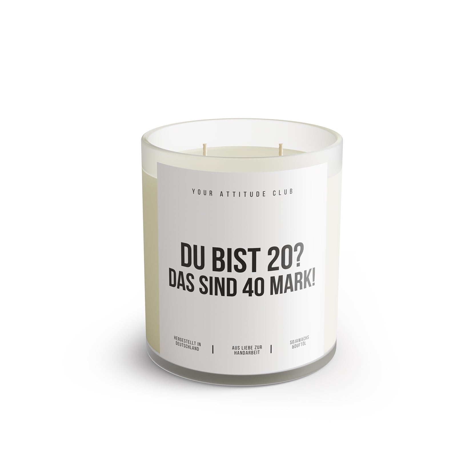 DU BIST 20? DAS SIND 40 MARK! – Lustige Geburtstagskerze Geschenkidee Geburtstag Freundin Freund Partner Kollegen BFF Valentinstag Galentinesday 300 ml Sojawachs