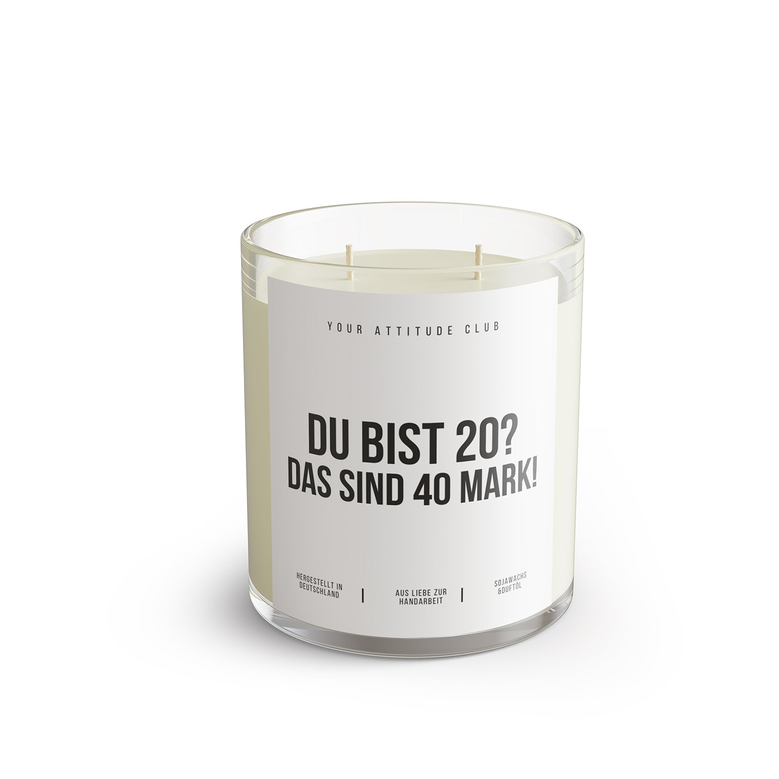 DU BIST 20? DAS SIND 40 MARK! – Lustige Geburtstagskerze Geschenkidee Geburtstag Freundin Freund Partner Kollegen BFF Valentinstag Galentinesday 300 ml Sojawachs