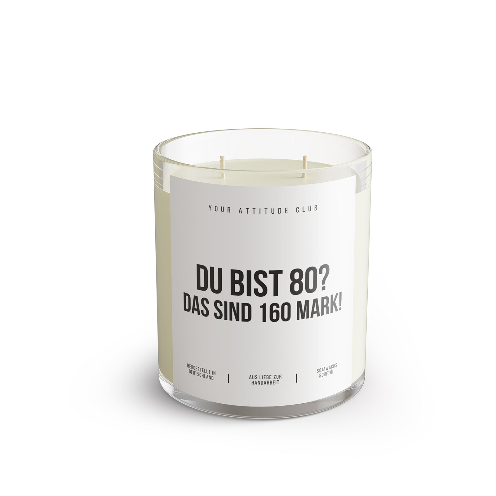 DU BIST 80? DAS SIND 160 MARK! – Lustige Geburtstagskerze Geschenkidee 80 Geburtstag Freund Freundin Partner Kollegen BFF Humor Sojawachs Kerze 300 ml