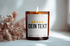 Review stars with more personalized text | Customizable candle