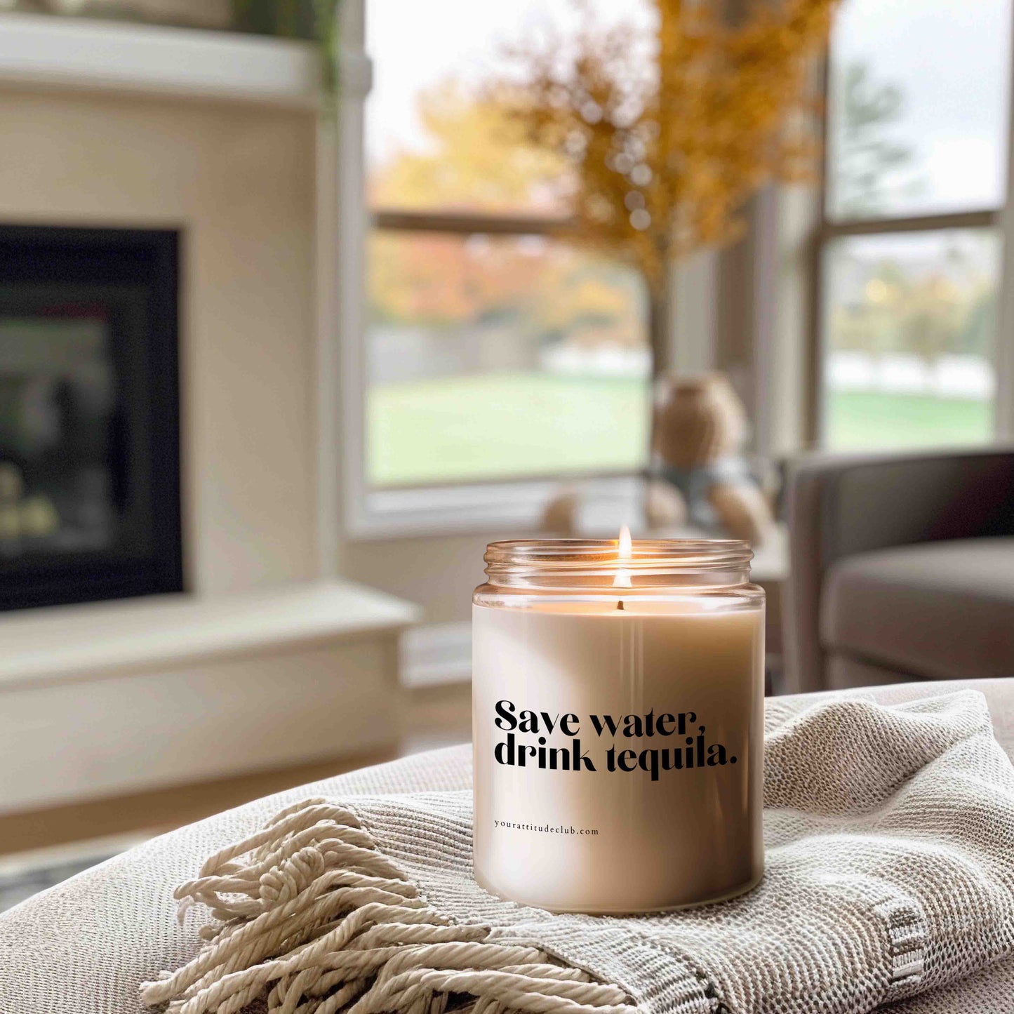 Save water drink tequila Kerze | Lustige Duftkerze mit Spruch, Geschenkidee Tequila Liebhaber, Statement Candle witzig, Handgemacht Sojawachs, Your Attitude Club