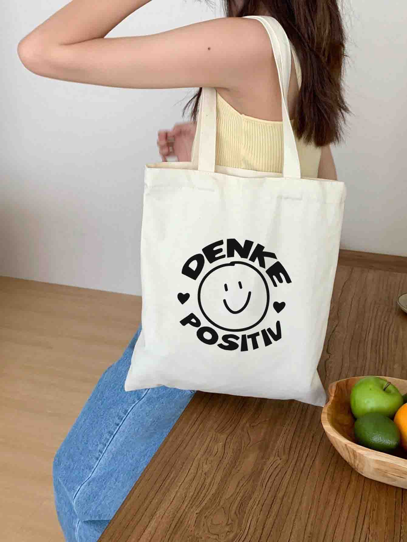 Denke positiv | Stoffbeutel | Jutebeutel